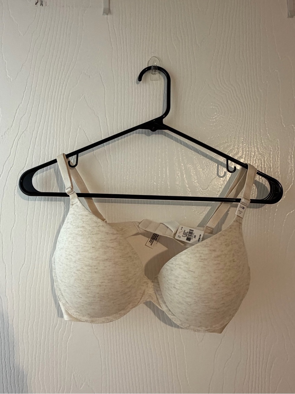 PINK Victoria's Secret Light Heather Ivory T-Shirt Push-up Bra